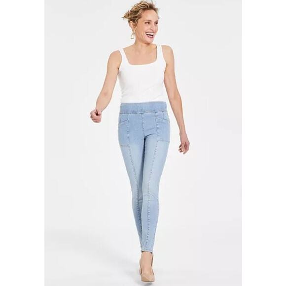 I.N.C. International Concepts Petite Skinny Pull-On Jeans In Lt. Indigo 2P $70 - Picture 3 of 8